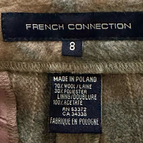 French Connection Plaid Wool Trousers in Camel/Gray with flared leg SZ8 - Picture 3 of 6